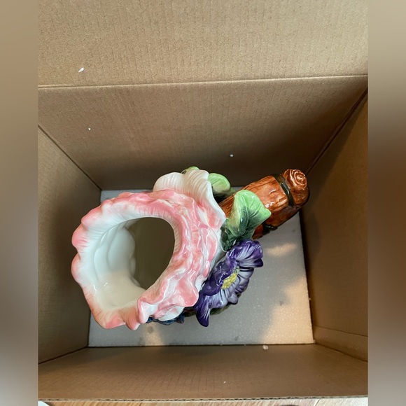 Fitz and Floyd Jardin Floral Bouquet Pitcher Vase Decorative, 9.5 Inch High - Picture 8 of 10